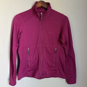 Women's Patagonia Polartec Pink Full Zip Sweater Zip Pockets Mock Neck Small